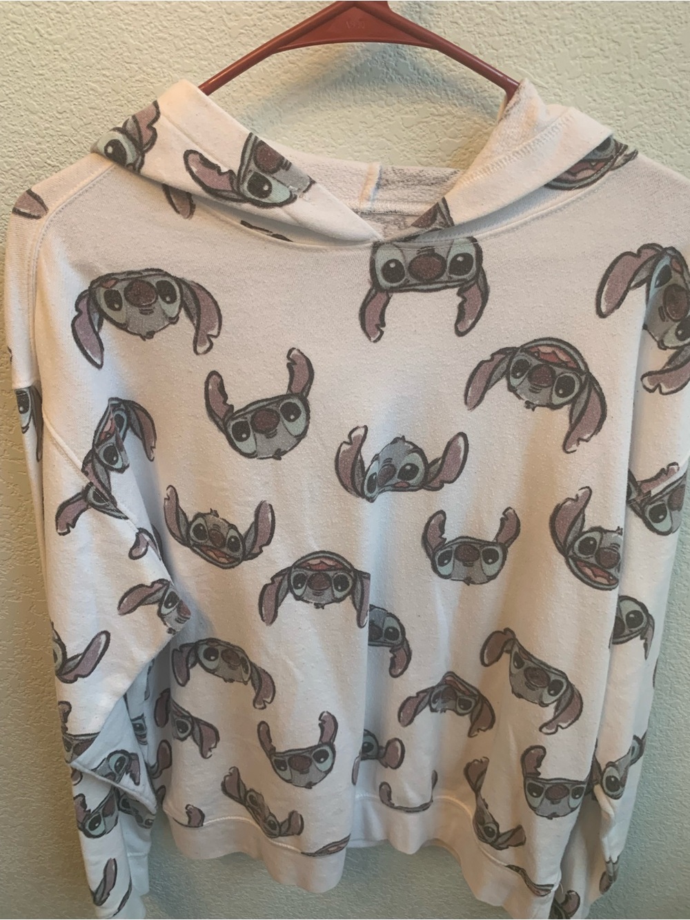 Disney Cream Hoodie with Stitch Faces
